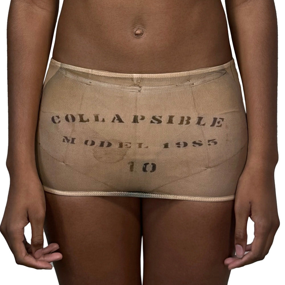 "THREADBARE" MESH MINI SKIRT