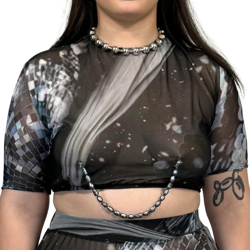 "COUNTDOWN" MESH CROP TOP