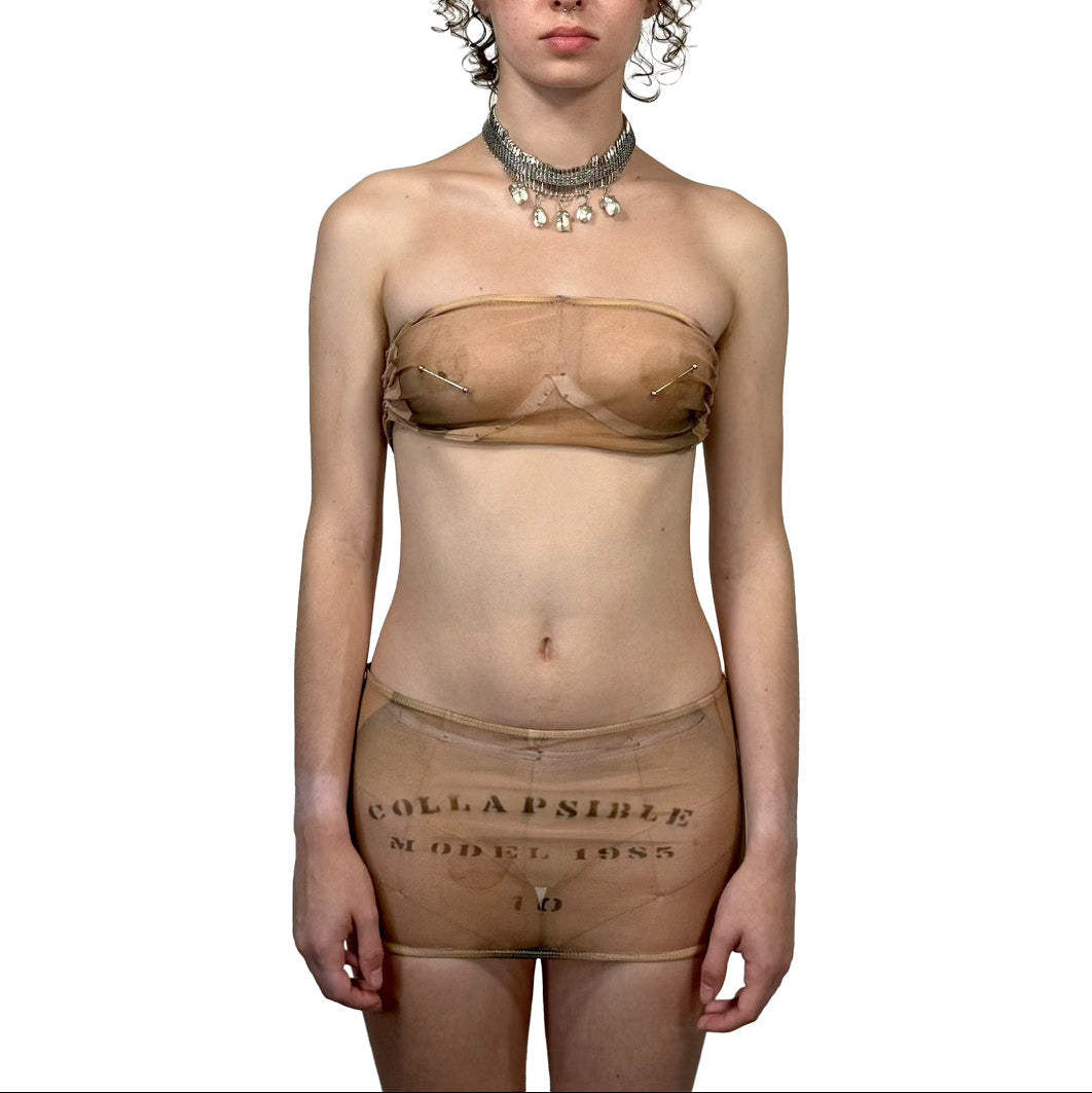 "THREADBARE" MESH BANDEAU TOP