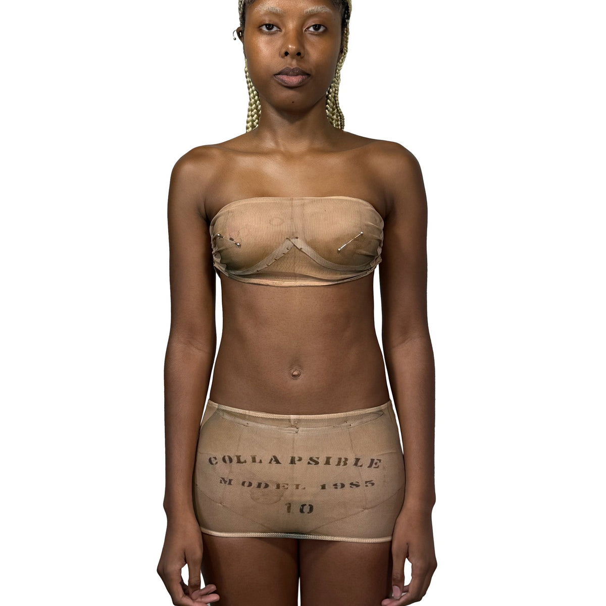 "THREADBARE" MESH MINI SKIRT