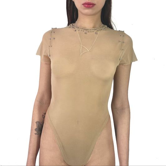 CREW NECK "PIERCED" BODYSUIT