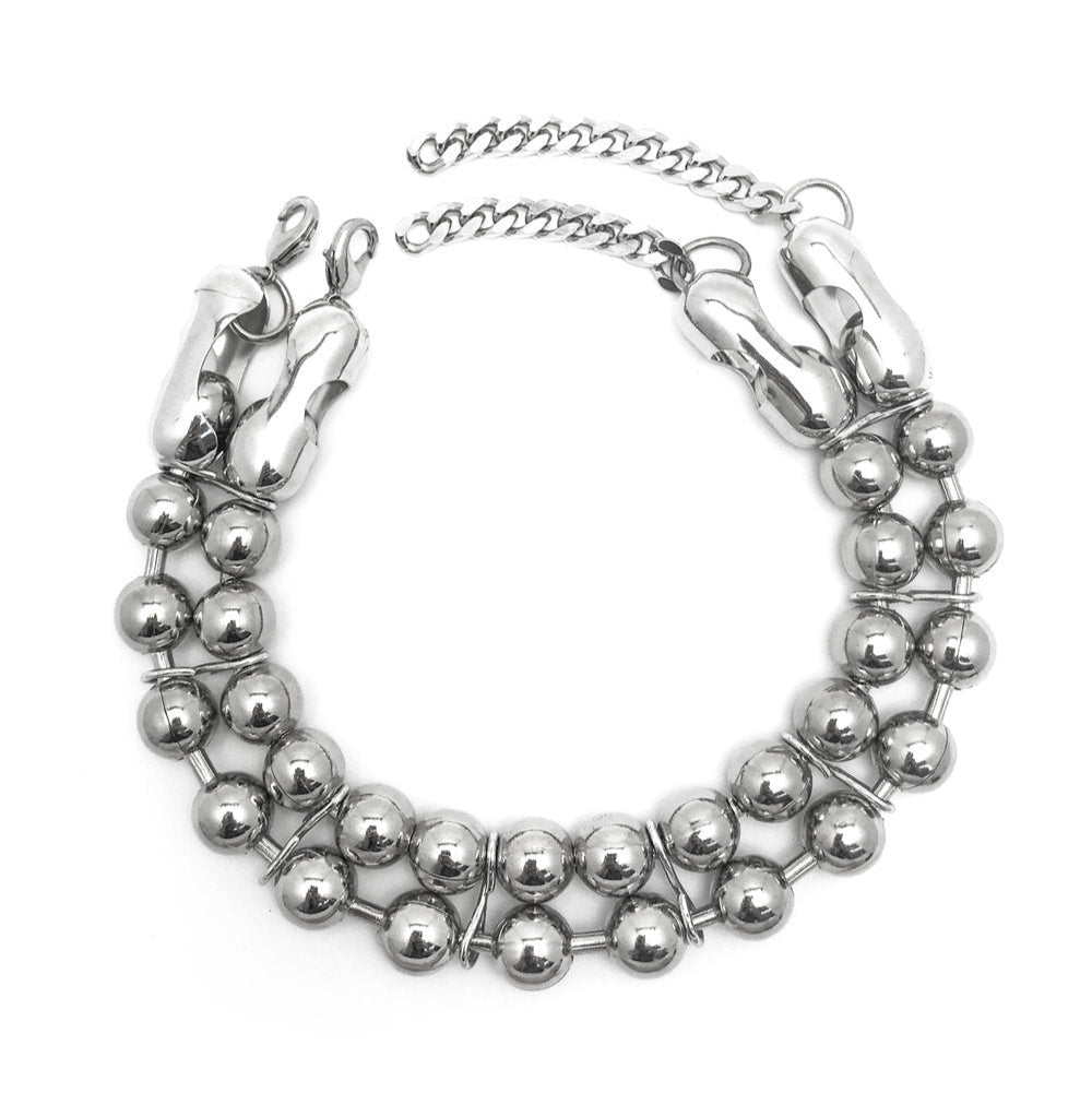 OVERSIZED BALL CHAIN DOUBLE CHOKER